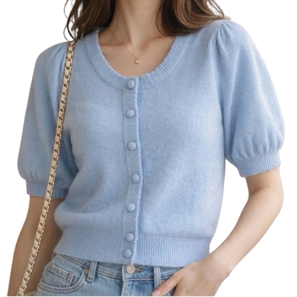 Joie 100% Cashmere Cardigan Light Blue Women's Sweater XS 0-2